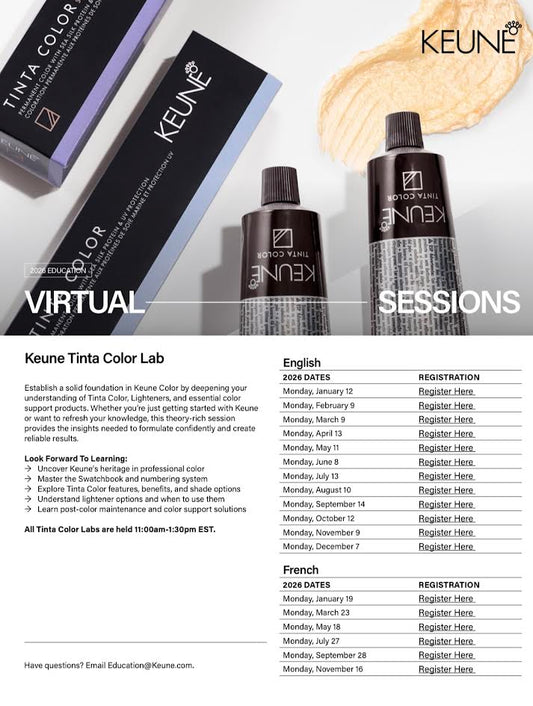 6/8/26 Keune Tinta Color Lab **VIRTUAL**